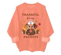 Thankful For My Patients Sweatshirt Funny Fall Thanksgiving Turkey Nurse Shirt Unisex Orange