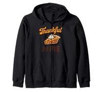 Thankful for Pie Thanksgiving Foodie Apparel for Holiday Fun Zip Hoodie