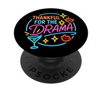 Thankful For The Drama Thanksgiving Campy Drag Queen PopSockets Adhesive PopGrip