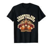 Thankful for These Turkeys Funny Thanksgiving Family Design T-Shirt