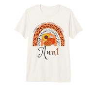 Thankful Grateful & Blessed Aunt Pumpkin Leopard Rainbow Premium T-Shirt