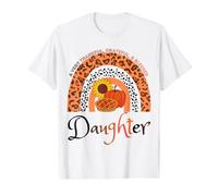 Thankful Grateful & Blessed Daughter Pumpkin Leopard Rainbow Value Graphic T-Shirt