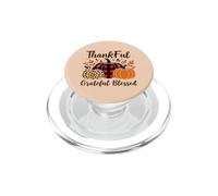 Thankful Grateful Blessed Fall Pumpkin Buffalo Plaid Leopard PopSockets PopGrip for MagSafe