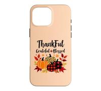 Thankful Grateful Blessed Fall Pumpkin Harvest Plaid Leopard Case for iPhone 16 Pro Max