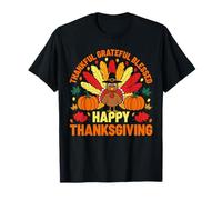 Thankful Grateful Blessed Funny Thanksgiving Turkey Women T-Shirt