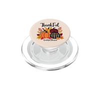 Thankful Grateful Blessed Leopard Plaid Pumpkin Thanksgiving PopSockets PopGrip for MagSafe
