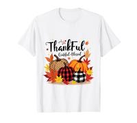 Thankful Grateful Blessed Leopard Pumpkin Thanksgiving Women Value Graphic T-Shirt