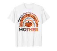 Thankful Grateful & Blessed Mother Pumpkin Leopard Rainbow Value Graphic T-Shirt