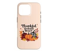 Thankful Grateful Blessed Plaid Leopard Pumpkin Fall Harvest Case for iPhone 16 Pro