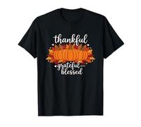 Thankful Grateful Blessed Shirt for Women Halloween Pumpkin T-Shirt