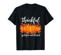 Thankful Grateful Blessed Shirt for Women Halloween Pumpkin T-Shirt