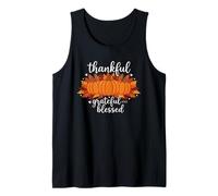 Thankful Grateful Blessed Shirt for Women Halloween Pumpkin Tank Top