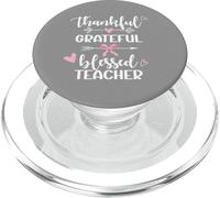 Thankful Grateful Blessed Teacher Arrow & Hearts Design Gift PopSockets PopGrip for MagSafe