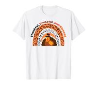 Thankful Grateful & Blessed Thanksgiving Turkey Animal Print Value Graphic T-Shirt