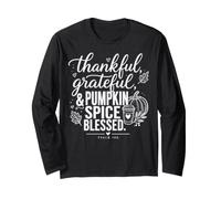 Thankful Grateful Pumpkin Spice Blessed Christian Long Sleeve T-Shirt