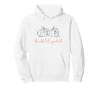 Thankful & Grateful Pumpkins Fall Thanksgiving Retro Graphic Pullover Hoodie