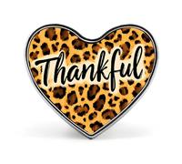 Thankful Leopard Heart Unisex Novelty Brooches & Pins Heart Metal Lapel Badge for Clothing Shawl Hat