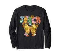 Thankful Teacher Thanksgiving Fall Pencil Bow Teaching Long Sleeve T-Shirt