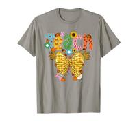 Thankful Teacher Thanksgiving Fall Pencil Bow Teaching T-Shirt