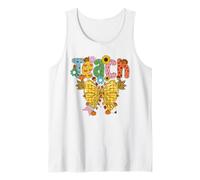 Thankful Teacher Thanksgiving Fall Pencil Bow Teaching Tank Top