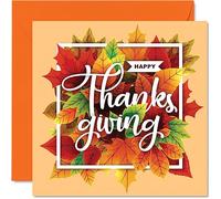 Thankgiving Greetings Card for Women Men - Happy Thanksgiving - Sister Brother Cousin Uncle Auntie Mom Dad Grandma Grandpa, 145mm Single Greeting Cards Gift
