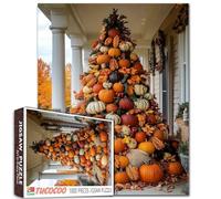 Thankgiving Pumpkin Christmas Tree Jigsaw Puzzle，Autumn Bumper Harvest Art 1000 Pieces Jigsaw Puzzles for Adults，27 x 20 Inches Puzzles for Families，HD Quality Puzzle Gift，Perfect for Game Nights