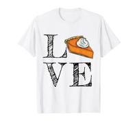 Thankgsiving Pumpkin Pie Love Value Graphic T-Shirt, Men, White, L