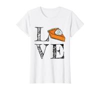 Thankgsiving Pumpkin Pie Love Value Graphic T-Shirt, Women, White, M