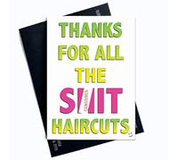 Thanks for All The Rubbish Haircuts Funny Hairdressers Card Novelty Card Thank You Hairdresser Cards Funny Cards Humour Cards Banter Joke PC300