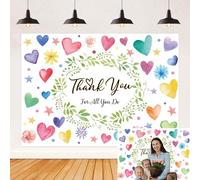Thanks for All You Do Backdrop Thanks to Staff Teachers Professors Banner Doctors Nurse's Day Bcckground Retirement Party Decorations Supplies (7x5FT（210x150cm）)