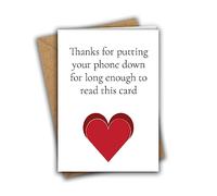 Thanks For Putting Your Phone Down to Read This Card Funny Rude Anniversary Valentine A5 Greeting Card