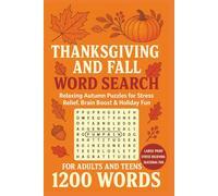 Thanks Giving and Fall Word Search: Relaxing Autumn puzzle for stress relief |Brain Boost | Hoilday Fun for Adults ,Seniors and Teens