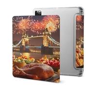 Thanks Giving In Tower Bridge Londo Cute Tablet Case with Pencil Holder Unisex Slim Hard Protective Cover Compatible with iPad 2020 /Pro 2020/2020 AIR 4 /Pro 2021