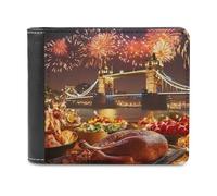 Thanks Giving in Tower Bridge Londo Trendy Trifold Wallet for Men Classic Lightweight Credit Card Leather Wallets