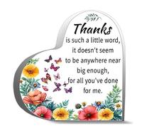Thanks Is Such A Little Word It Doesn't Seem To Be Anywhere Near Big Enough For All You Ve Done Fo Acrylic Heart Keepsake Desk Decor Acrylic Heart Plaques Sign 4x4 Inch