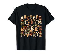 Thanksgiving ABC Alphabet Turkey Day Fall Leaves Teacher T-Shirt