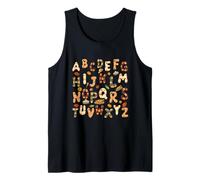 Thanksgiving ABC Alphabet Turkey Day Fall Leaves Teacher Tank Top