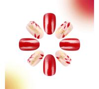 Thanksgiving Artificial Nails Leaves False Glittering Full Covers Stick On Almond Press On For Party Almond Press On Leaves Full Cover Stick On Thanksgiving False