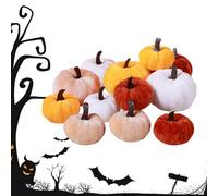 Thanksgiving Artificial Pumpkins Set - 12 Pieces Faux KUPPTKINS in Various Sizes and Colours for Autumn Table Centrepiece, Autumn Decoration, Harvest Display and Crafts Rustic Farmhouse Decoration F