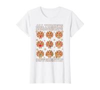Thanksgiving Autism Awareness Turkey Communicate Differently Value Graphic T-Shirt, Women, White, S