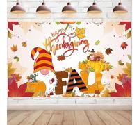Thanksgiving Backdrop Print Wall Decorations Backdrop Party Background Maple Leaves Turkey Pumpkin Background Give Thanks Autumn Festival Happy Fall Party Decorations