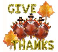 Thanksgiving Balloons Give Thanks Foil Balloon Letter Maple Leaf Turkey Balloons for Fall Harvest Themed Party Decoration Supplies Birthday Decoration Decor Ballons Arch Kits Party Balloon Set 15pcs