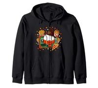 Thanksgiving Baseball Scoreboard Pilgrim Hat Scarf Food Zip Hoodie