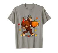 Thanksgiving Bigfoot Pilgrim Turkey Fall Pumpkin Sasquatch T-Shirt