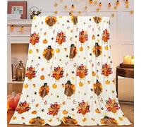 Thanksgiving Blanket Turkey Prints Soft Cozy Lightweight Thanksgiving Throw Blanket for Couch Sofa Bed Living Room Home Decor for Boys Girls Kids Adults Gift 50x60 inch