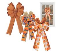 Thanksgiving Bows Ornament | Autumn Thanksgiving Bows to Celebrate Harvest - Seasonal Indoor Outdoor Decor Tree Topper Ribbon Bows for Wall, Front Door, Window