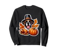 Thanksgiving Boxer Dog Owner Lover Funny Pilgrim Turkey Cute Sweatshirt