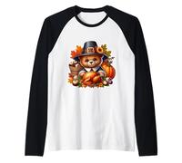 Thanksgiving Brown Toy Bear Fall Autumn Cottagecore Cute Raglan Baseball Tee
