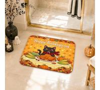 Thanksgiving Cat Harvest Feast Bathroom Rugs 20x32 Inch