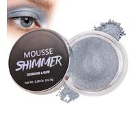 Thanksgiving Christmas Shimmer Cream Eyeshadow - Metallic Silver Mousse Texture with Smooth Blendable Finish, Long-Lasting Waterproof and Smudge-Resistant for Eyes & Daily Glam Look (06 Silver)